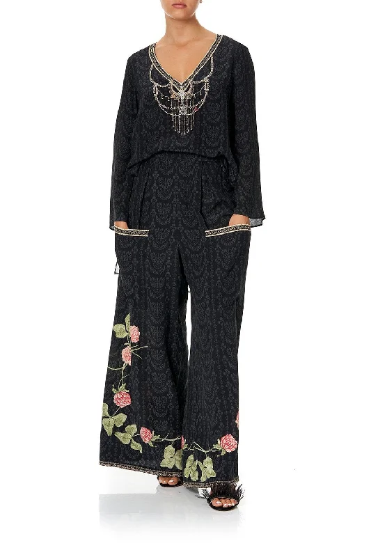 WIDE LEG TROUSER WITH FRONT POCKETS PROVINCIAL PETAL Trousers Review Highly