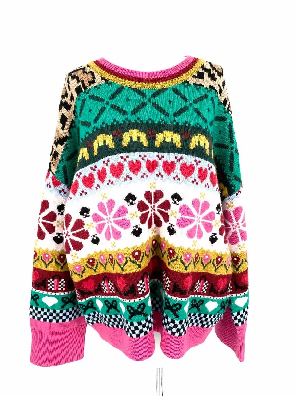 Kate Spade Women's Multi-Color Pullover Wool Blend Size XL Sweater Scalloped Neck Pullover Kate Spade Women's Multi-Color Pullover Wool Blend Size XL Sweater Scalloped Neck Pullover