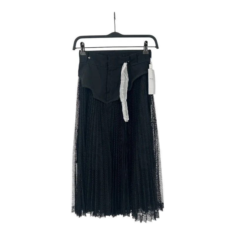 TOGA/Archives/Long Skirt/34/Black/Polyester satin skirt smooth