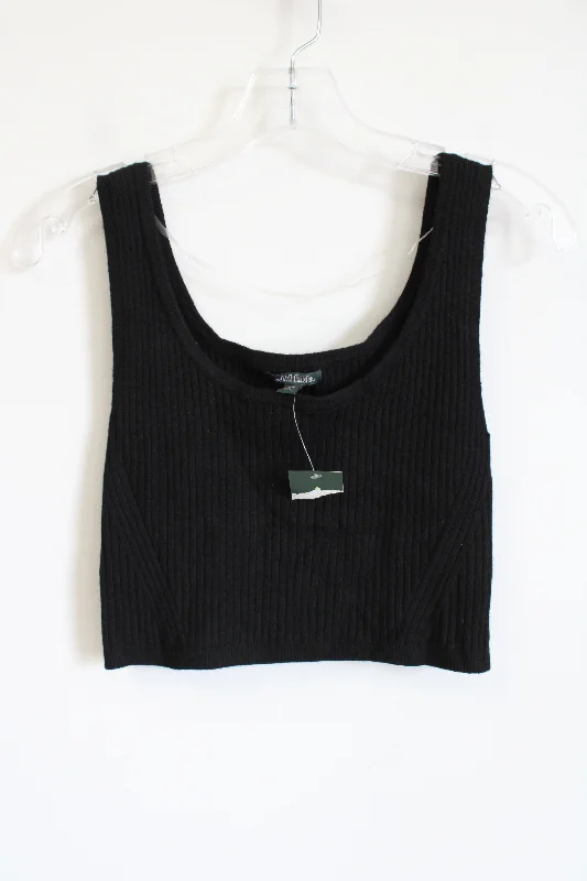 NEW Wild Fable Black Ribbed Knit Crop Tank | M relaxed fit tank