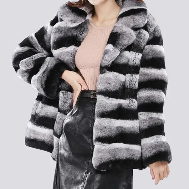 FZ Women's Fur Coat Short Mink Jacket Elasticated Jacket Padded Jacket Insulated Jacket