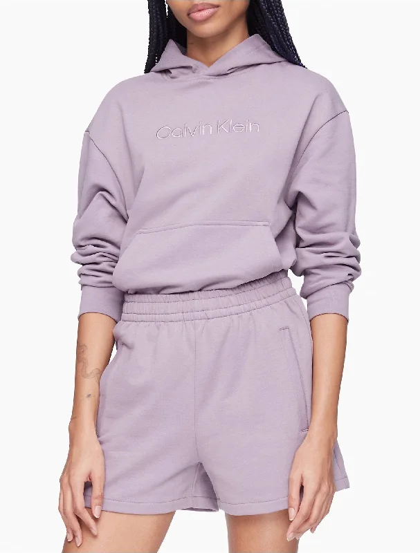 Calvin Klein Relaxed Fit Standard Logo Hoodie - Women Hoodie with Slim Fit Tailored Modern