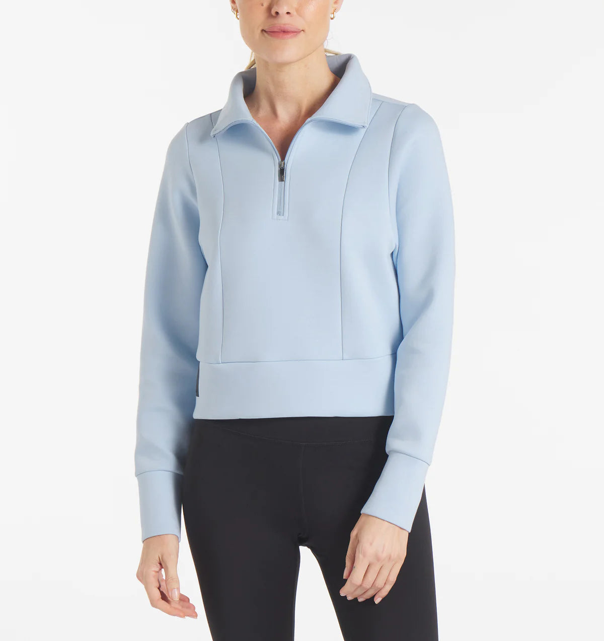 Women's LuxBreak Half-Zip Pullover (Sky Blue) Surplice Neck Pullover