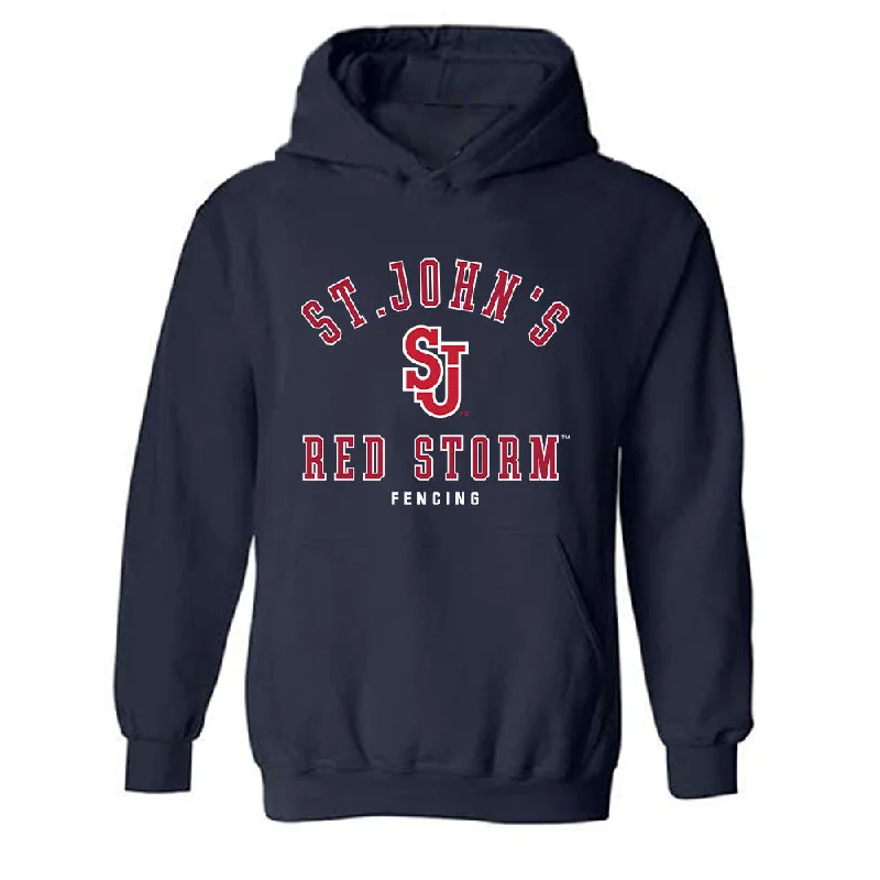 St. Johns - NCAA Women's Fencing : Nicole Feygin - Classic Shersey Hooded Sweatshirt Hoodie with Puffed Sleeves Voluminous Trendy