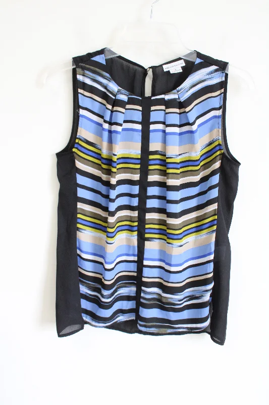 Liz Claiborne Multi-Colored Striped Tank | S turquoise tank top