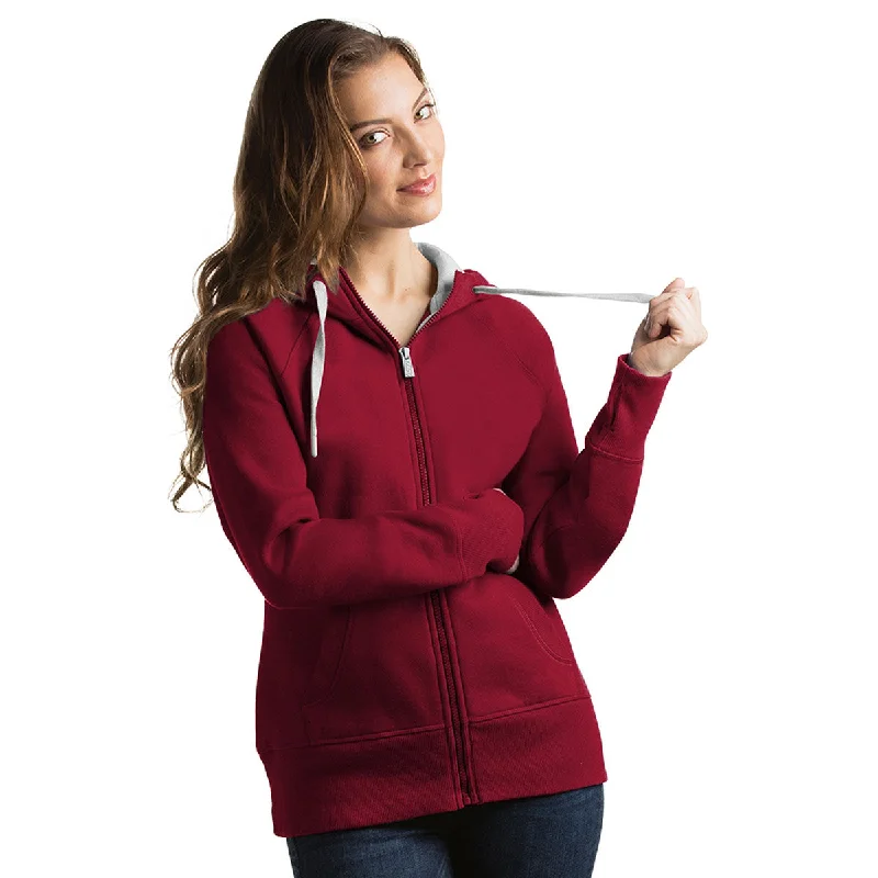 Antigua Women's Cardinal Red Victory Hoodie Hoodie with Raglan Sleeves Sporty Comfortable
