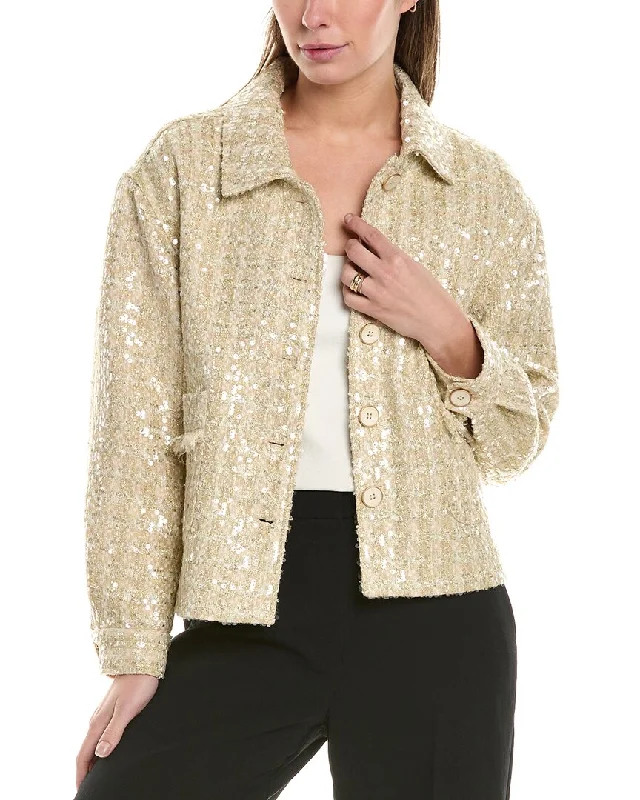 Vince Camuto Tweed Jacket Print Jacket Jacquard Jacket Patchwork Jacket