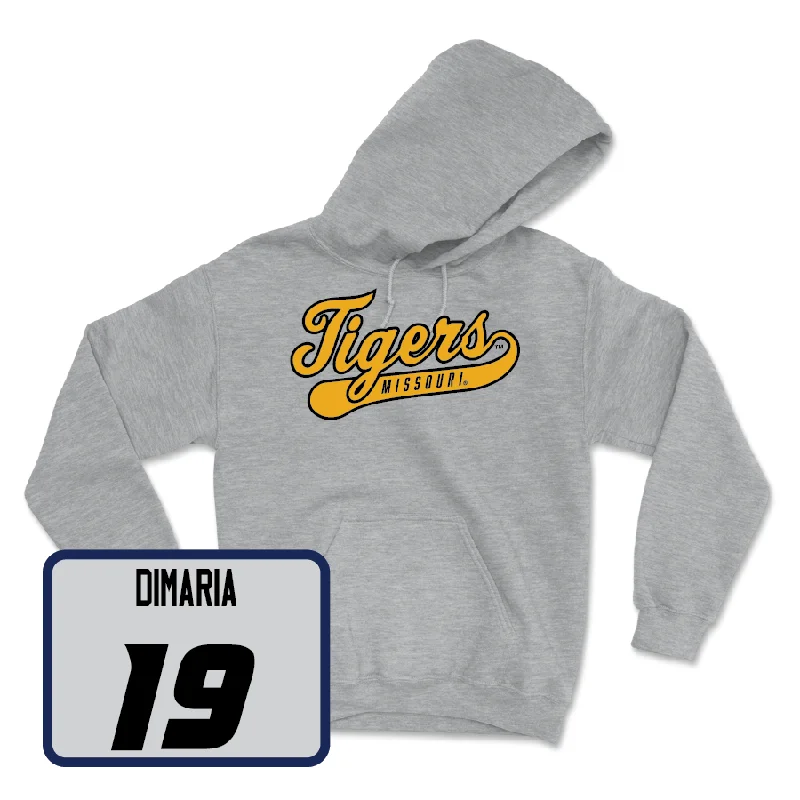 Sport Grey Women's Soccer Script Hoodie - Ana DiMaria Hoodie with Raw Hem Edgy Unfinished