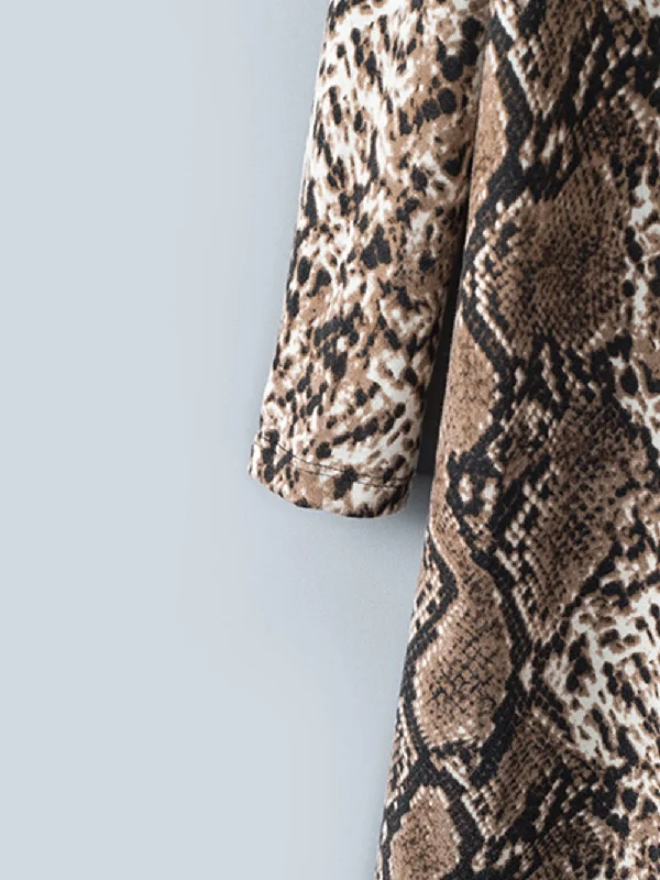 Summer Snakeskin Cardigan Fleece Cardigan Nylon Polyester