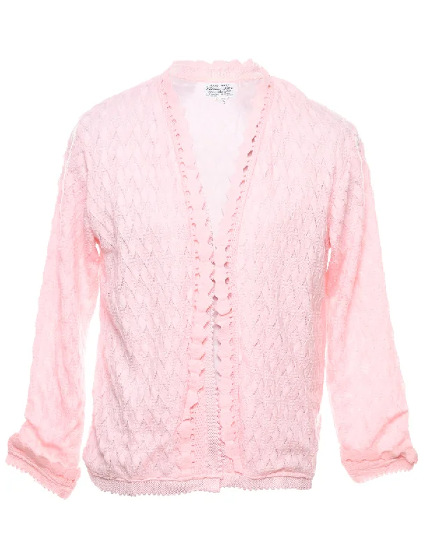 Pale Pink Cardigan - L Velvet Chenille Corduroy