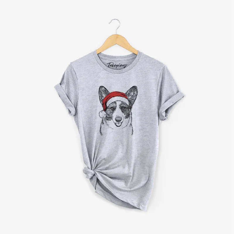 Santa Gabby the Cardigan Welsh Corgi - Unisex Crewneck Patchwork Embroidered Appliqued