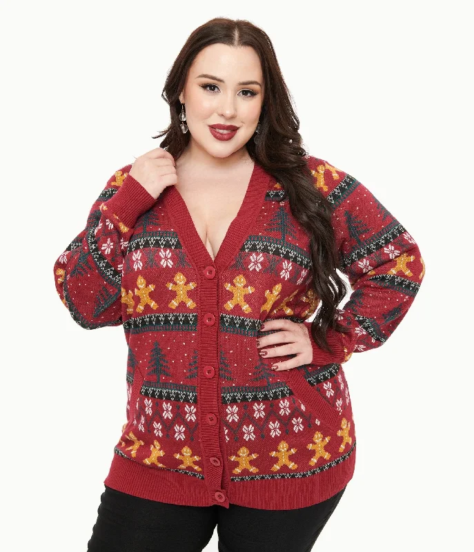 Unique Vintage Plus Size 1960s Burgundy Gingerbread Fair Isle Cardigan Satin Fabric Silk Fabric Chiffon Fabric