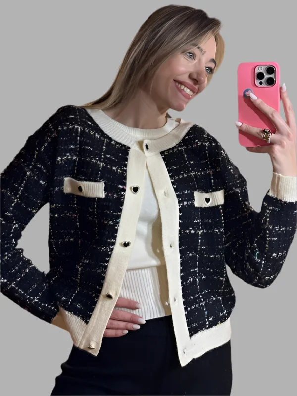 Marla Cardigan Solid Print Embellished