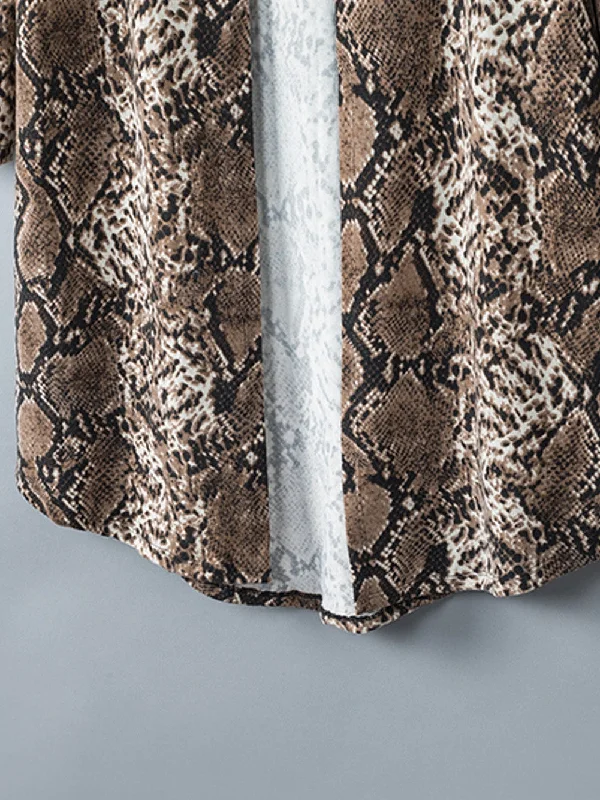 Bohemian Snakeskin Cardigan Seamless Knitted Crochet