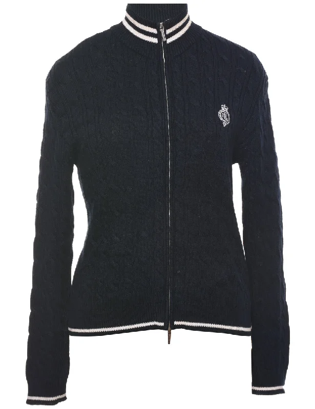 Ralph Lauren Cable Knit Cardigan - M Toggled Drawstring Belted