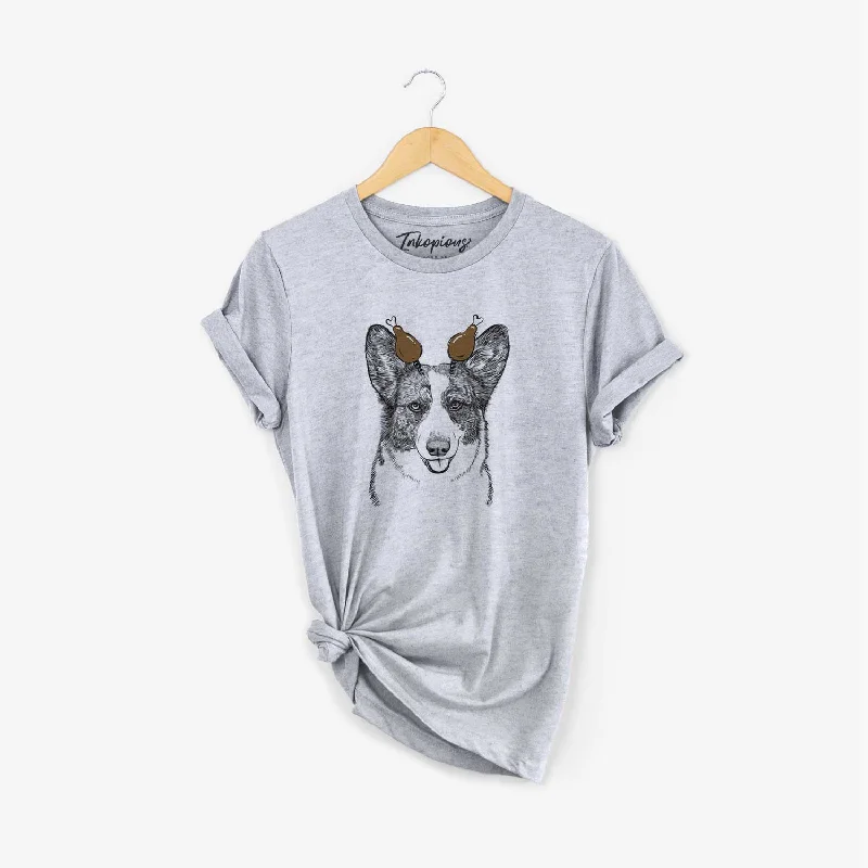 Thanksgiving Gabby the Cardigan Welsh Corgi - Unisex Crewneck Boat Neck Shawl Collar Notched Collar