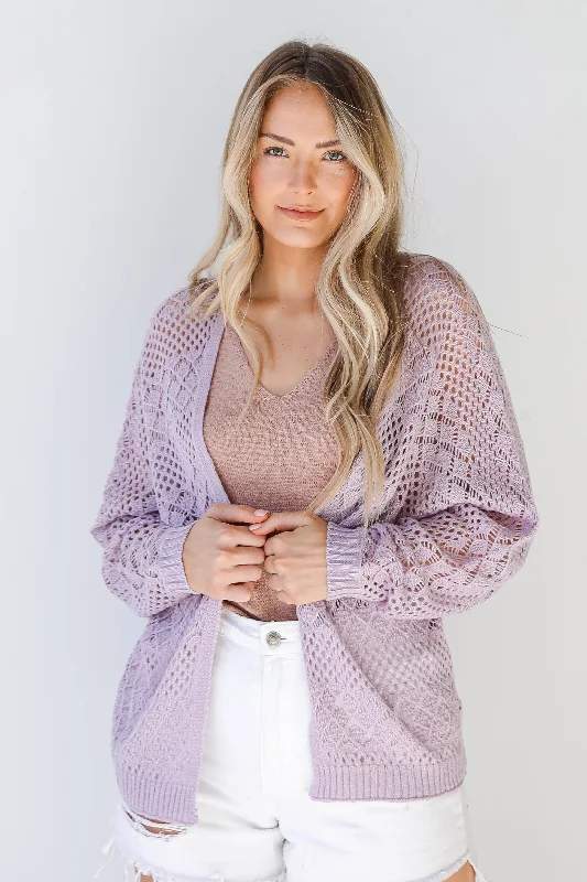 Days Of Bliss Crochet Knit Cardigan Cable Knit Ribbed Knit Lace Knit