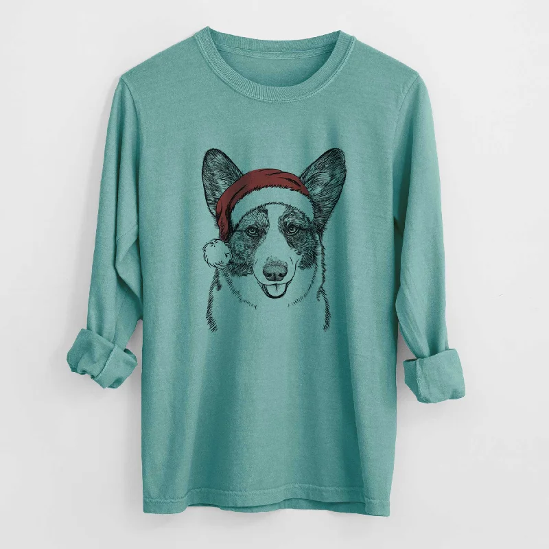 Santa Gabby the Cardigan Welsh Corgi - Heavyweight 100% Cotton Long Sleeve Handmade Hand-knitted Hand-woven