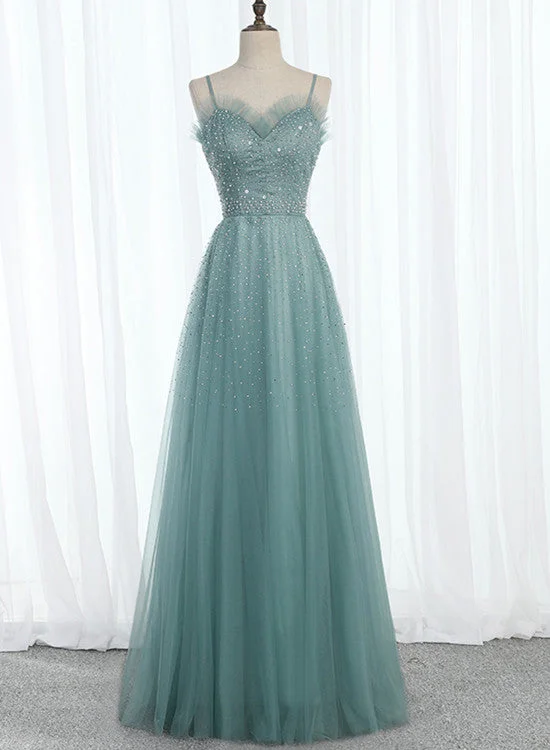 Beautiful Blue Sweetheart Long Party Dress, A-line Long Formal Dress Tunics Winter warm