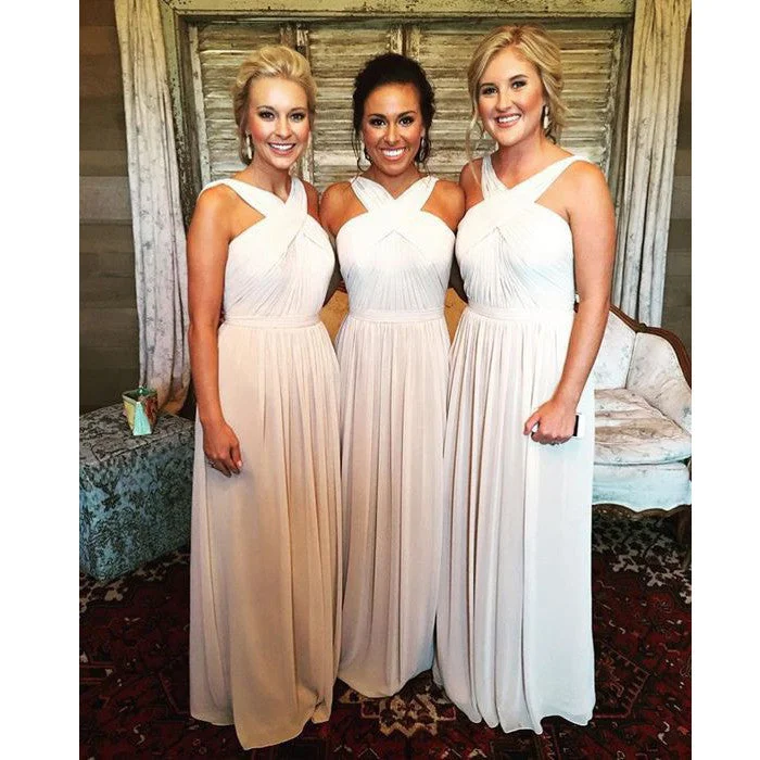 Elegant Chiffon Cheap Floor Length Bridesmaids Wedding Party Dresses, WD0096 Tunics Running lightweight