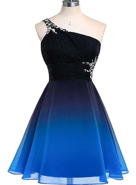 Lovely Blue Gradient Knee Length Party Dress, Blue Homecoming Dress Tunics New arrival