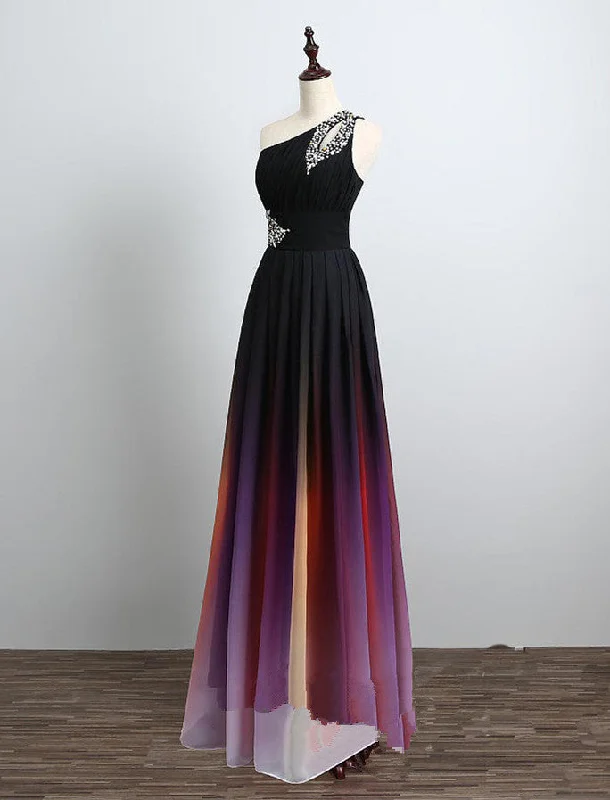 Lovely Gradient Beaded Long Party Dress, Long Chiffon Prom Dress Tunics Chic elegant