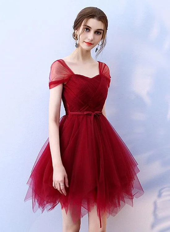 Lovely Tulle Short Party Dresses, Cute Mini Dresses, Tulle Short Women Dresses for Sale Off-the-shoulder Chic Trendy