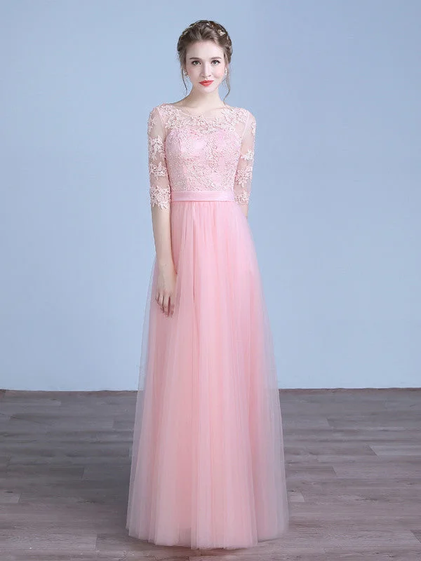 Pink Floor Length Formal Prom Evening Dress Off-the-shoulder Bohemian Festive