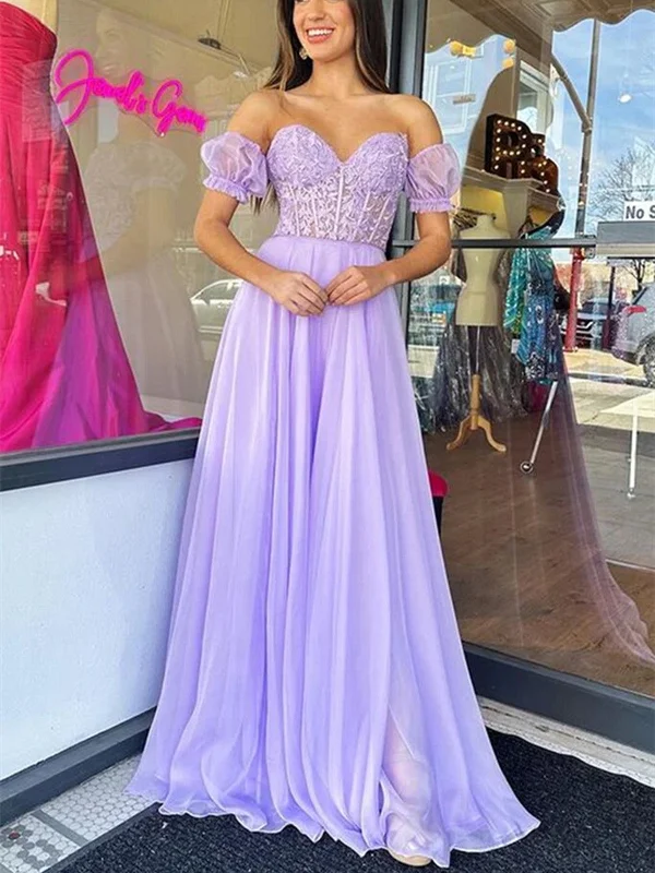 Strapless Sweetheart Neck Purple Lace Long Prom Dress, Lavender Lace Formal Dress, Lilac Evening Dress Tunics Exclusive limited