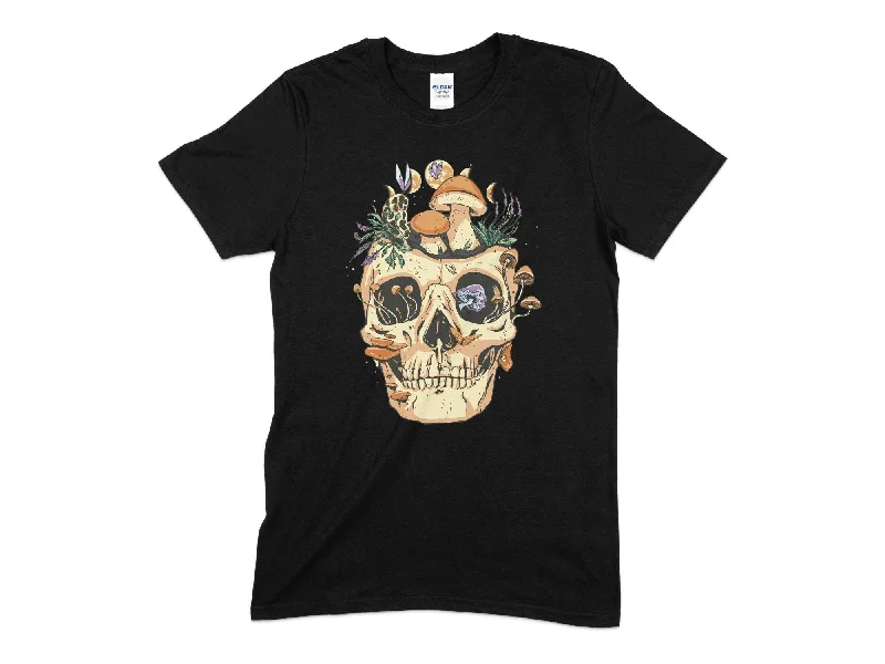 Skull Mushrooms Goblin Core Unisex T-Shirt Mesh Canvas Denim