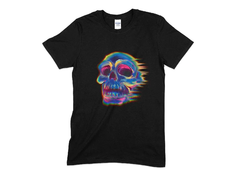 Skull Effect Colorful Unisex T-Shirt Terry Blend Velvet Blend Canvas Blend