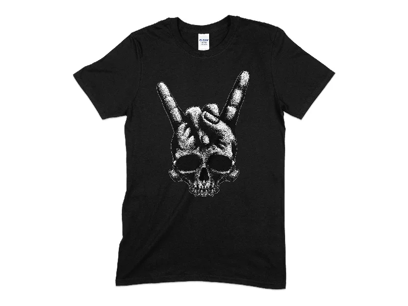 Heavy Metal Skull Unisex T-Shirt Boxy Fit Fitted Loose