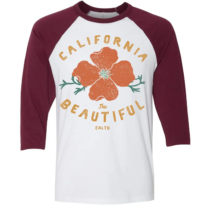 Cali Beautiful Baseball Tee Notch Collar Peter Pan Collar Cowl Neck