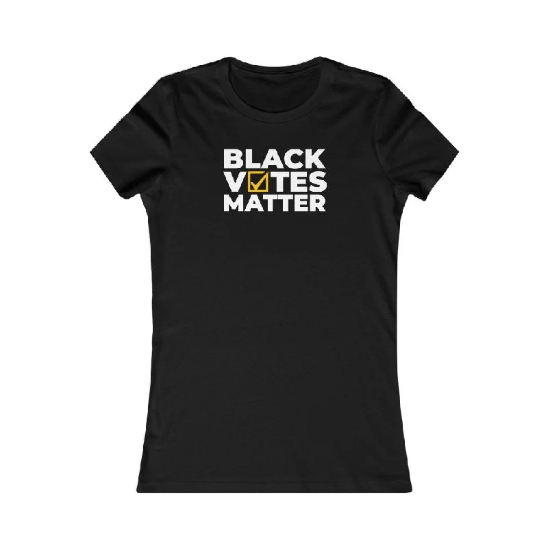 Black Votes Matter | Women's Fitted T-Shirt Basic T-Shirt Crew Neck Short Sleeve