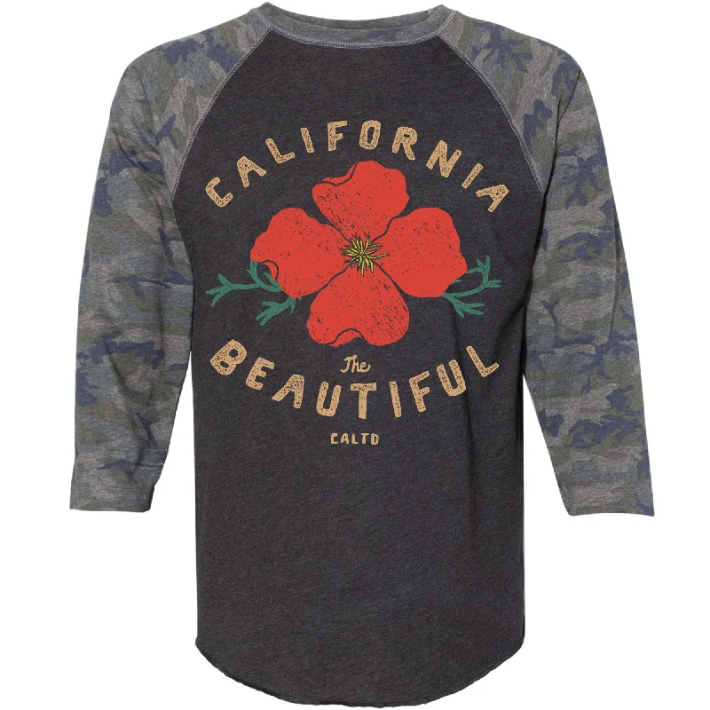 Cali Beautiful Baseball Tee Hooded Caped Shawl Collar