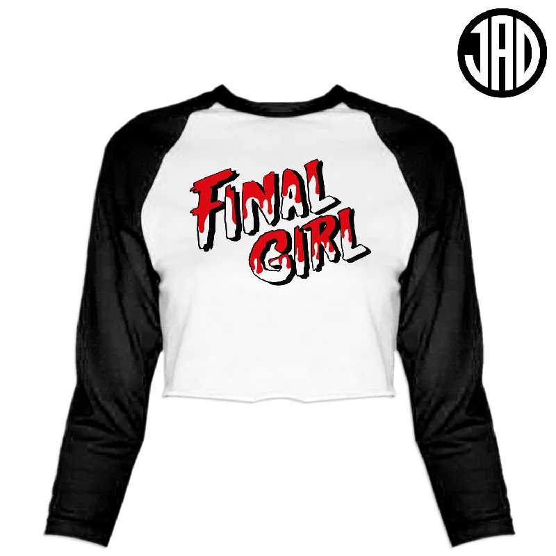 Camp Final Girl - Women's Cropped Baseball Tee Fashionable Trendy Casual