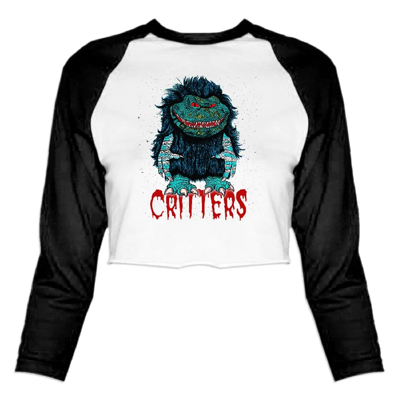 Critters - Women's Cropped Baseball Tee Ribbed T-Shirt High Neck Heavyweight