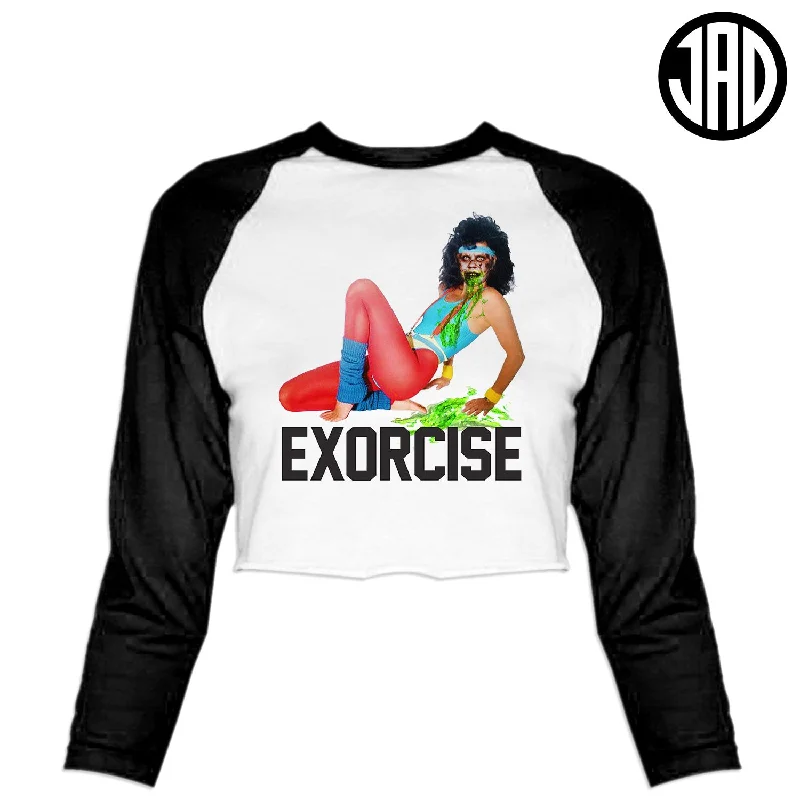 Exorcise - Women's Cropped Baseball Tee Elegant Classic Vintage
