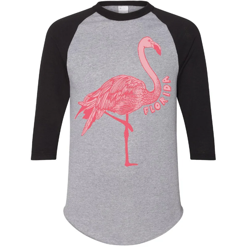 Flamingo Florida Baseball Tee Collared Crew Neck Turtle Neck