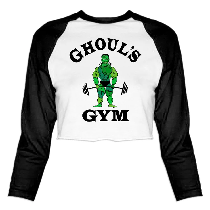 Ghoul's Gym Color - Women's Cropped Baseball Tee Basic T-Shirt Crew Neck Short Sleeve