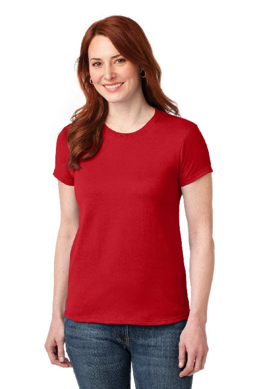 Gildan Ladies Gildan Performance T Shirt 42000L Red Anti-Pilling Machine Wash Handmade