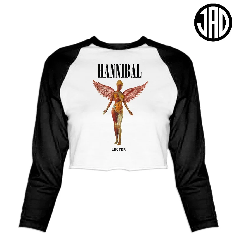 Hannibal - Women's Cropped Baseball Tee Cotton Fabric Linen Fabric Terry Fabric