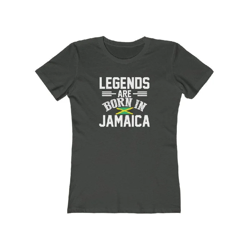 Legends are Born in Jamaica | Women's Fitted T-Shirt Hooded Caped Shawl Collar