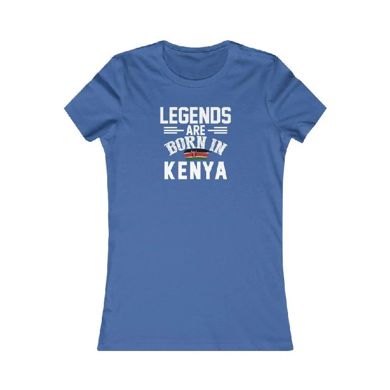 Legends are Born in Kenya | Women's Fitted T-Shirt Nylon Fabric Polyester Fabric Spandex Fabric