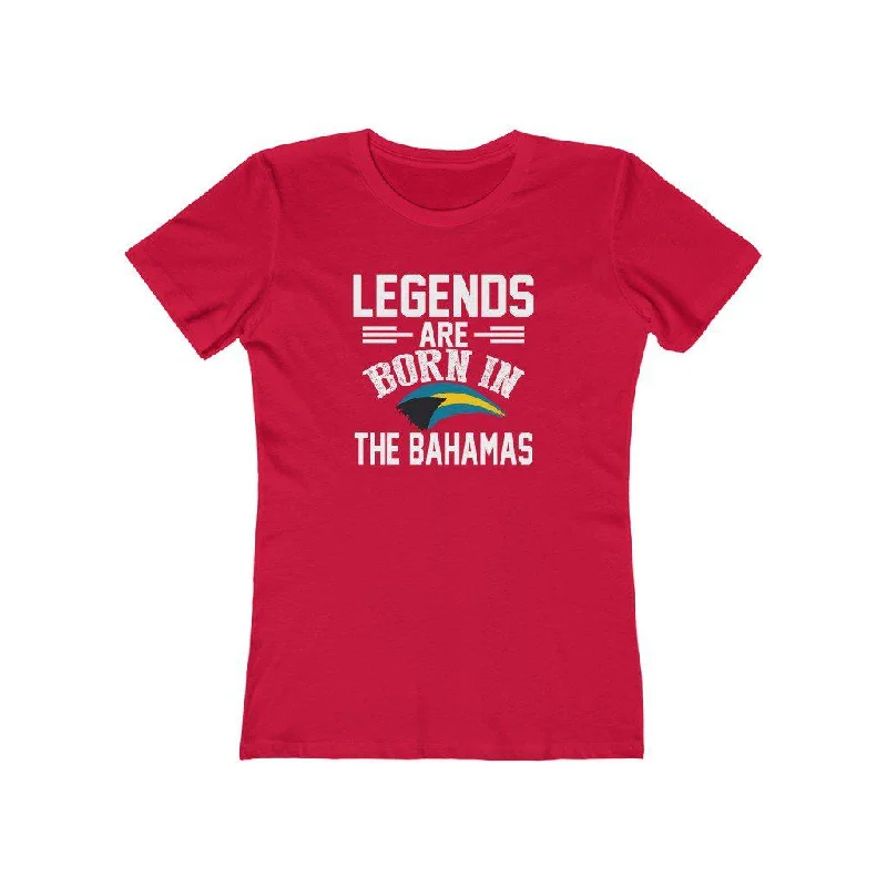 Legends are Born in The Bahamas | Women's Fitted T-Shirt Rayon Velvet Corduroy