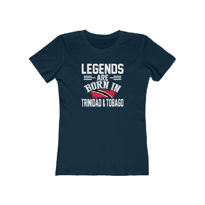 Legends are Born in Trinidad & Tobago | Women's Fitted T-Shirt Lace Blend Ribbed Blend Corduroy Blend