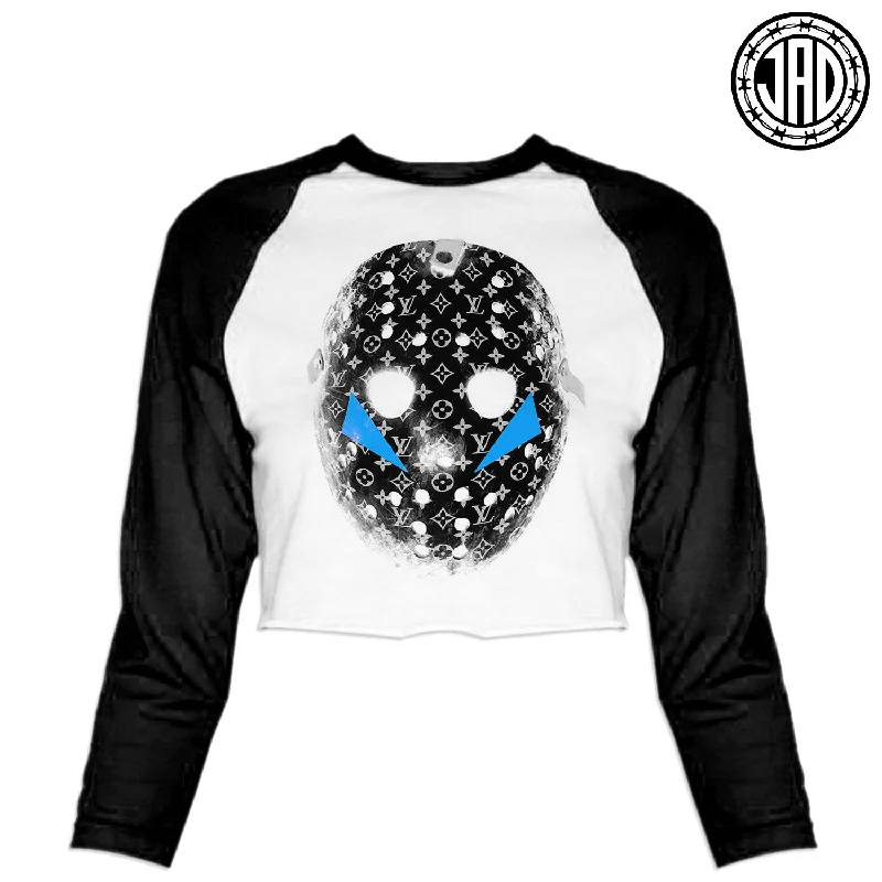 Louis The 13th - Women's Cropped Baseball Tee Notch Collar Peter Pan Collar Cowl Neck Louis The 13th - Women's Cropped Baseball Tee Notch Collar Peter Pan Collar Cowl Neck