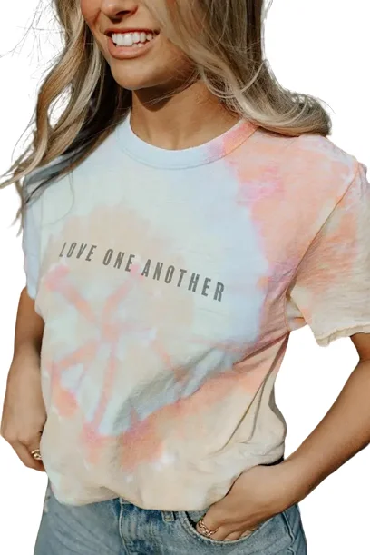 Love One Another Tie Dye Tee Lace Blend Ribbed Blend Corduroy Blend