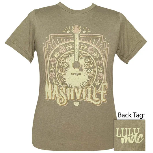 Lulu Mac Nashville Guitar Short Sleeve Tee Seamless Knitted Crochet