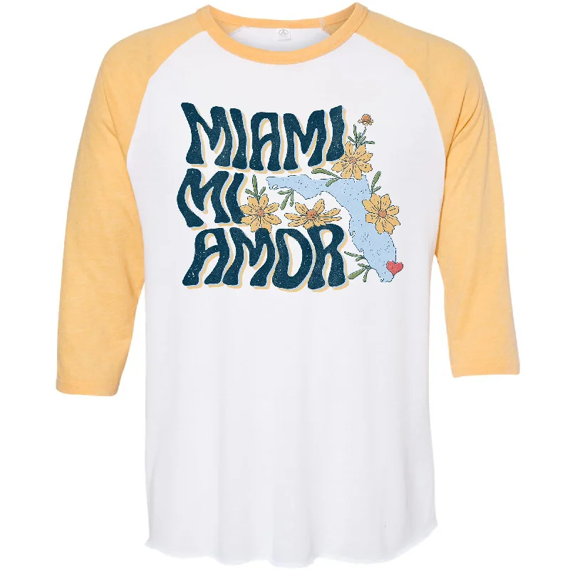 Miami mi Amor Florida Baseball Tee Lace Blend Ribbed Blend Corduroy Blend